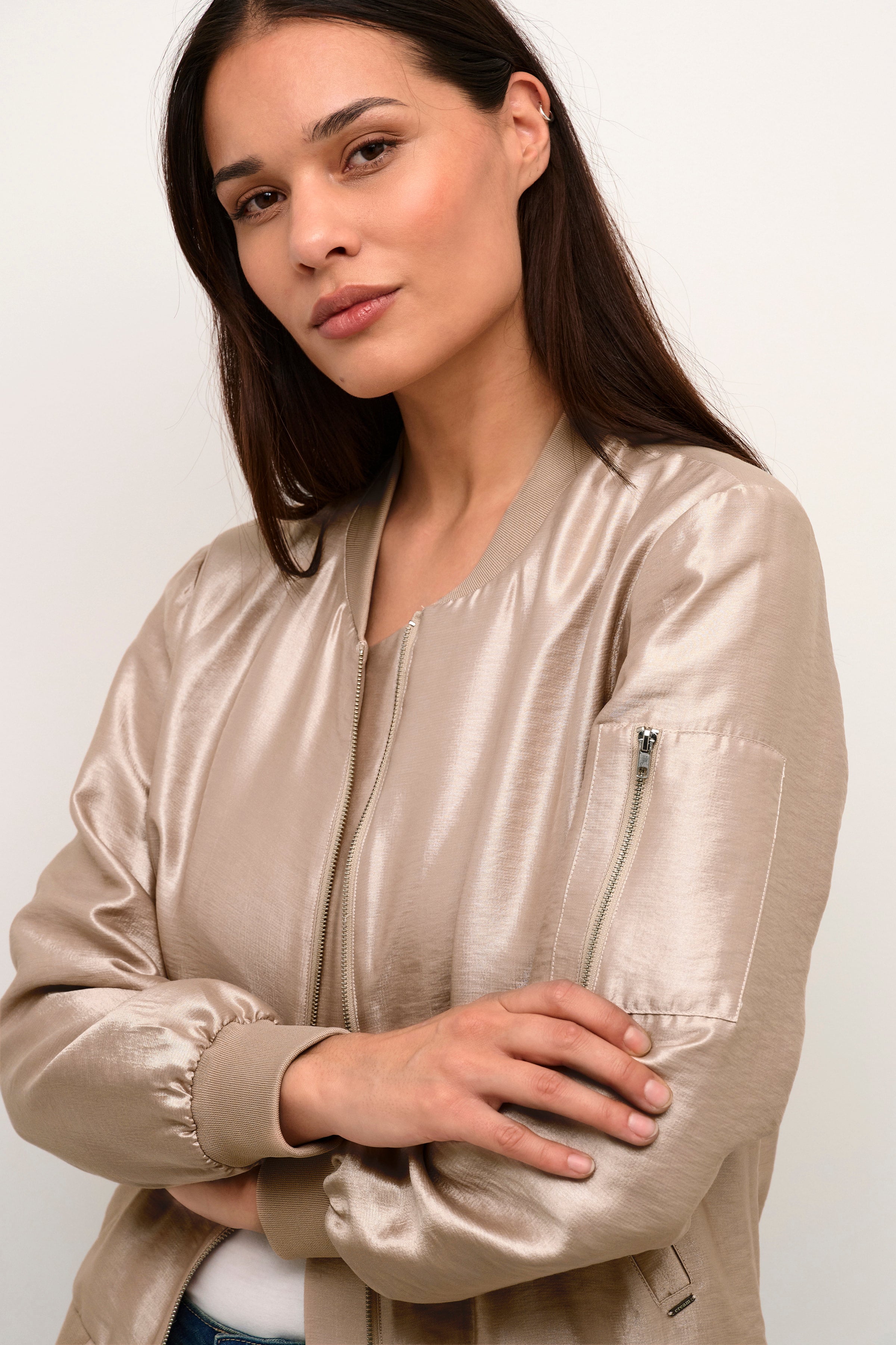 Cream satin jacket discount