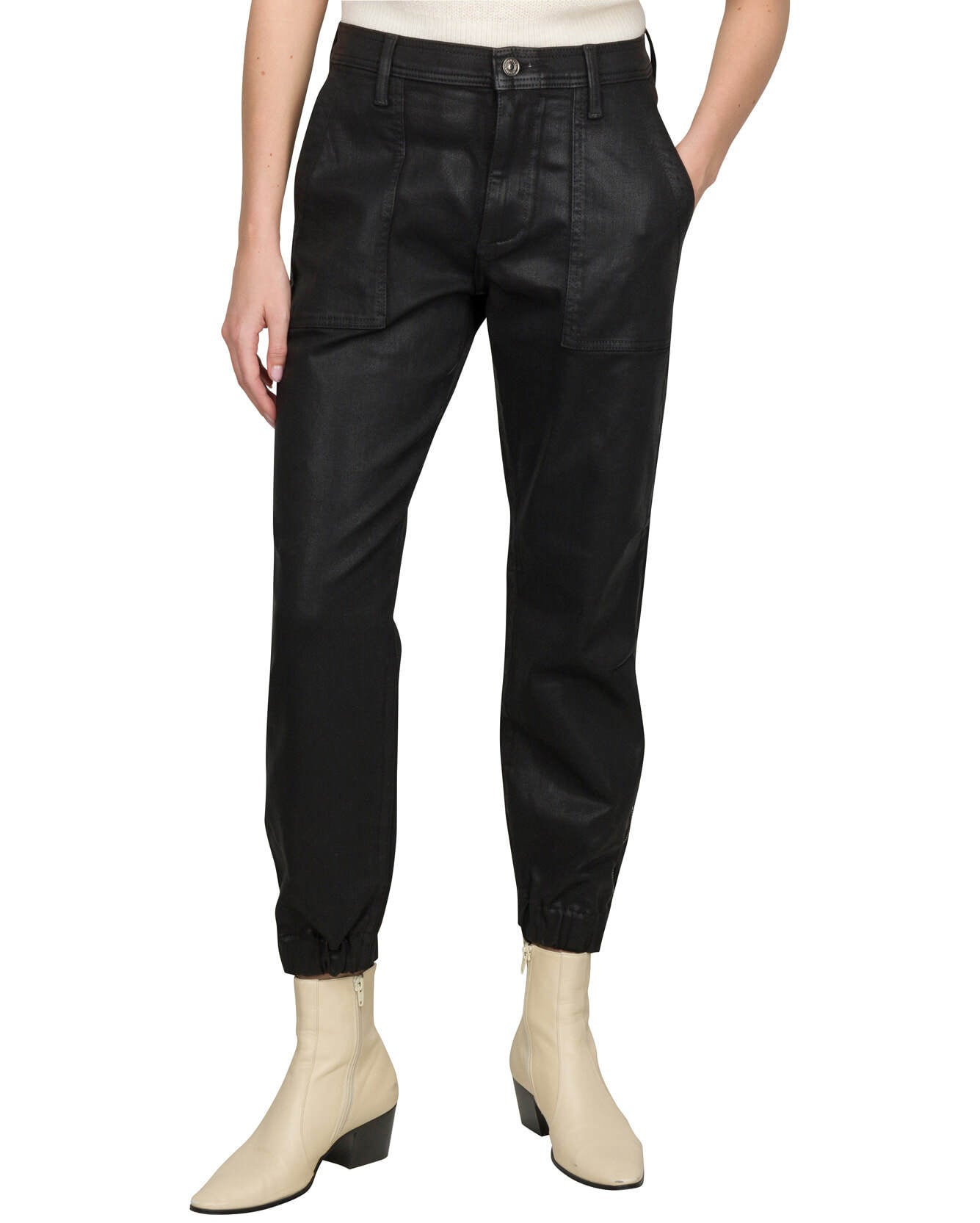 Seven for all mankind black store coated jeans