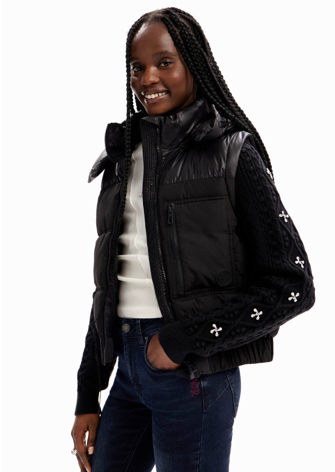 Desigual Detachable Sleeve Padded Jacket What To Wear Sudbury