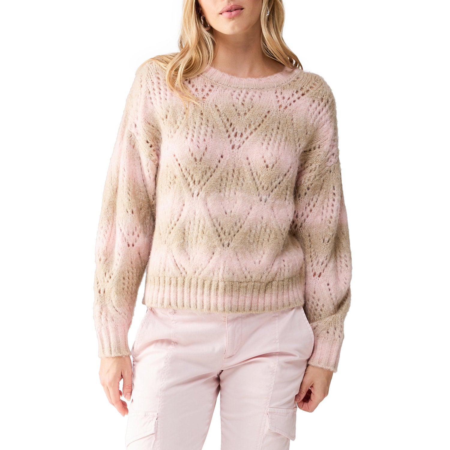 Pink pointelle outlet sweater