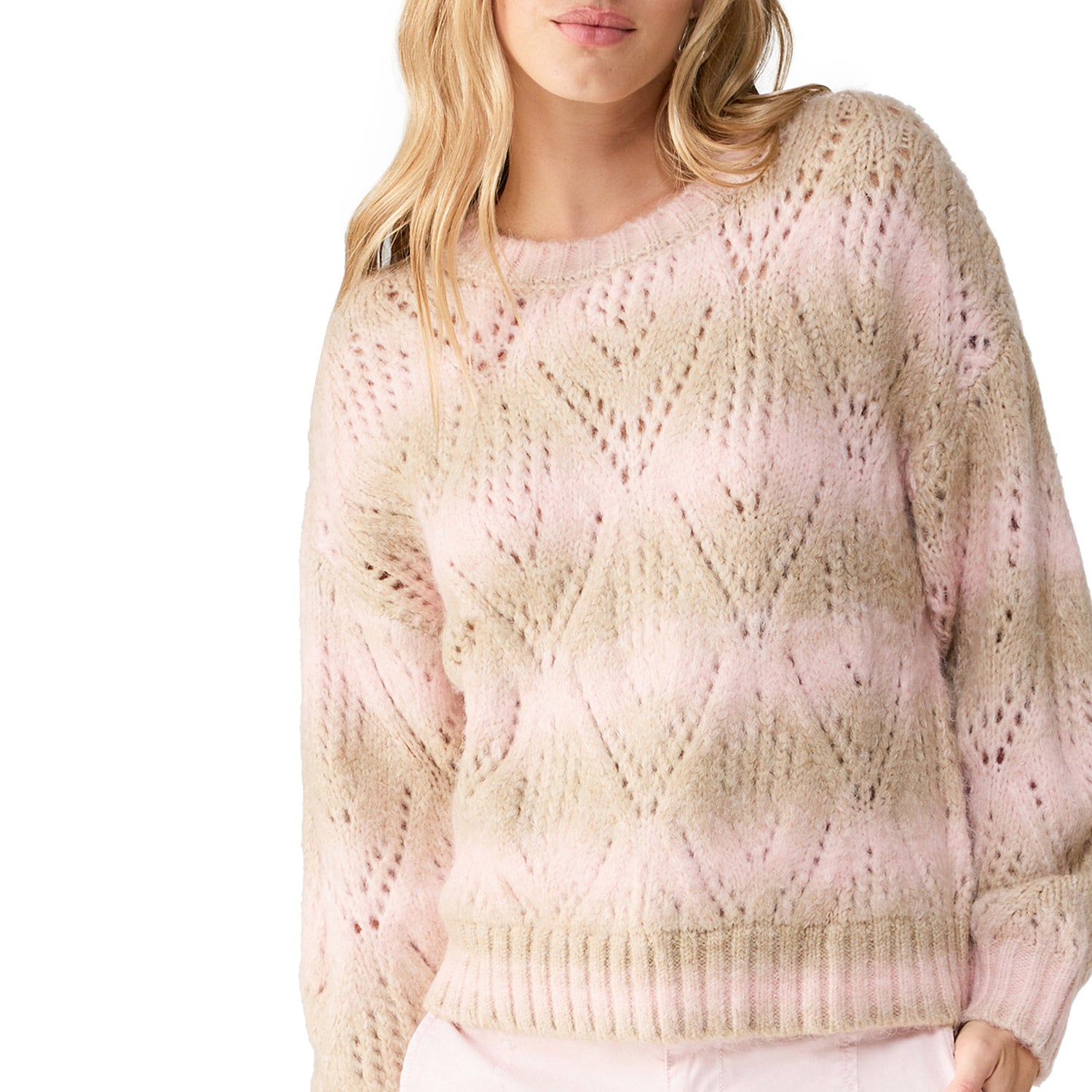 Pink pointelle outlet sweater