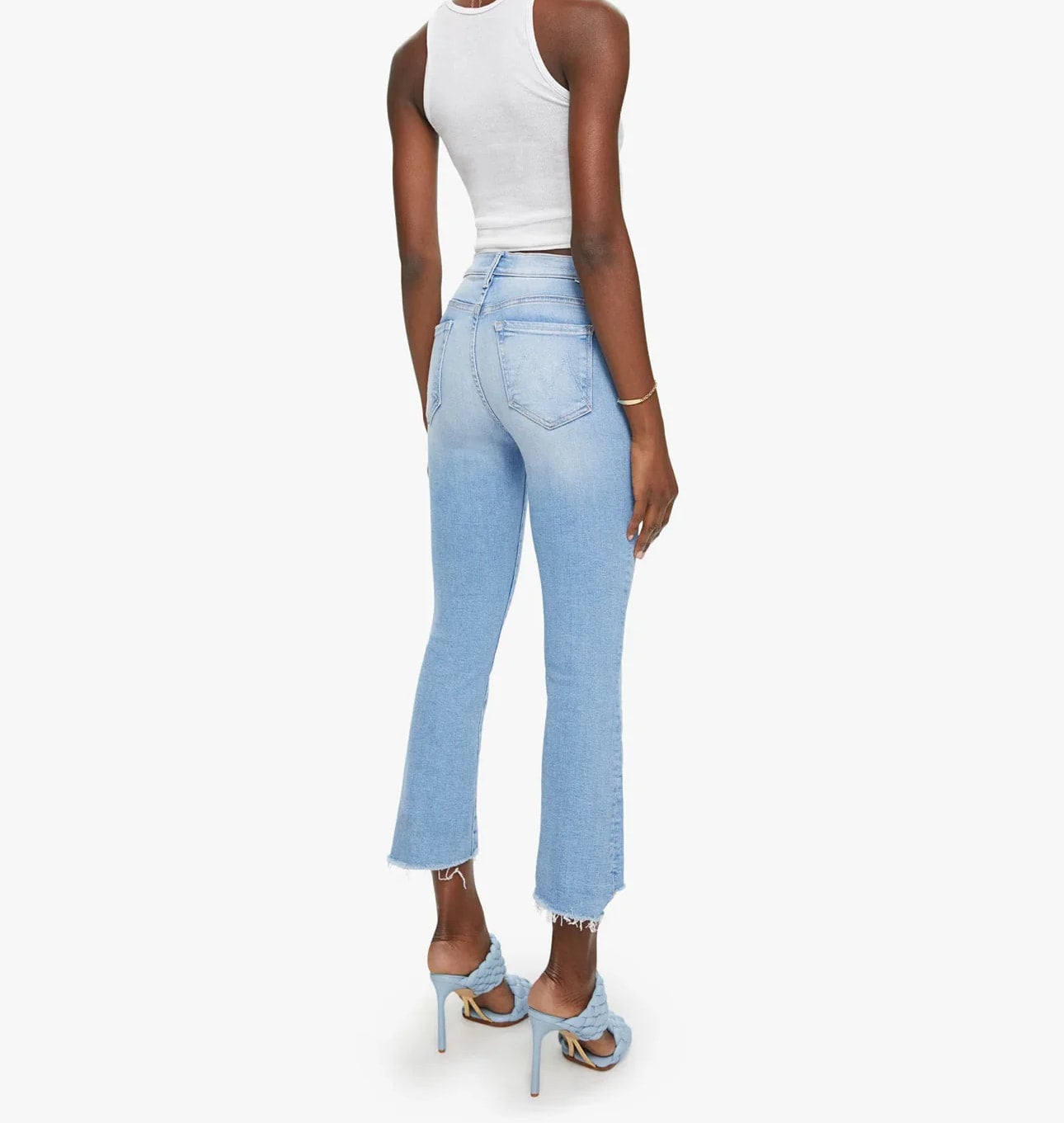Mother jeans insider crop step fray top