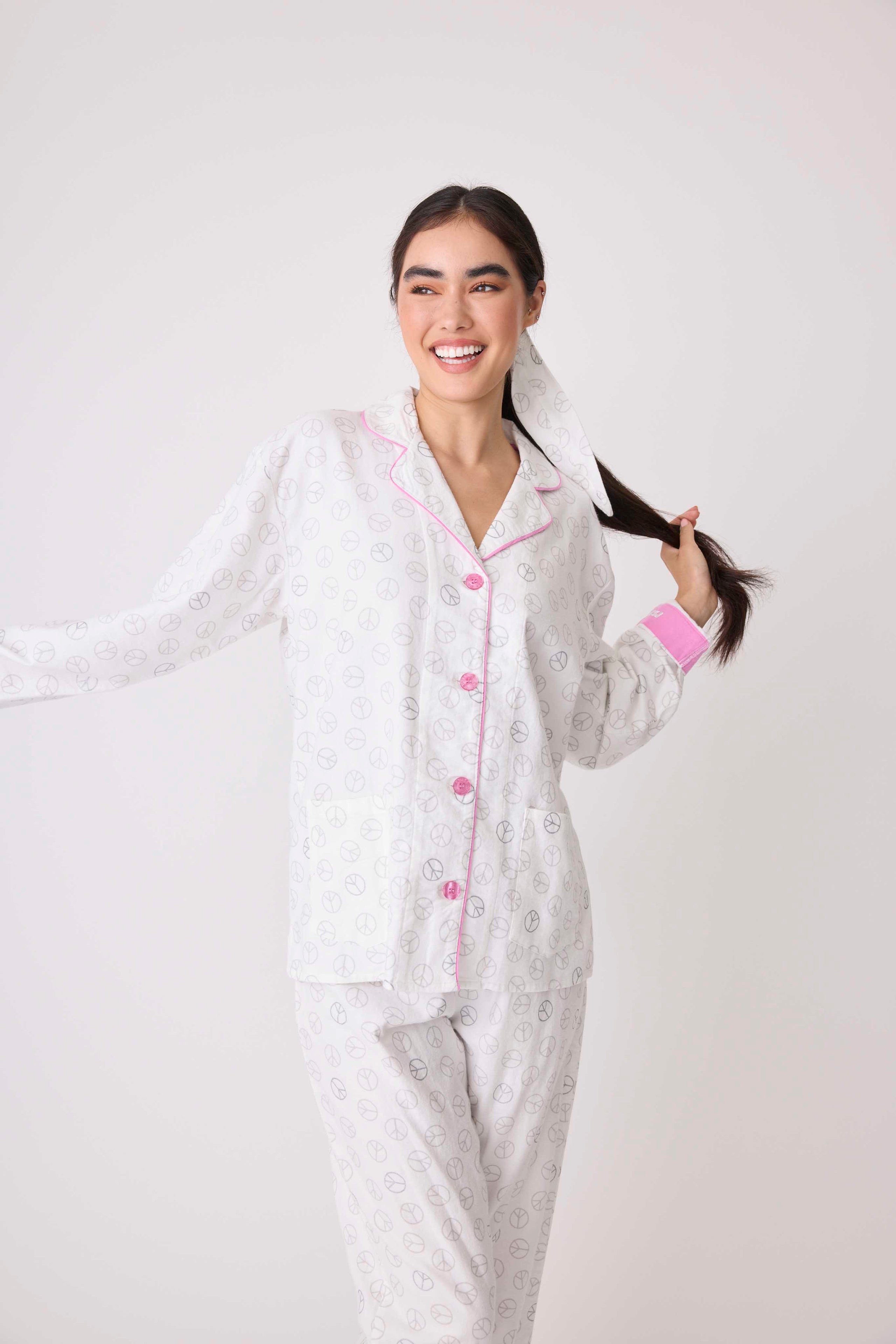 PJ Salvage Peace Love Flannel PJ Set What To Wear Sudbury